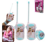 Barbie Walkie Talkie and Wrist Watch Set for Kids Girls with Time Date Month Display 50M Range 2-Way Radios PTT Button Outdoor Camping Hiking Birthday Party Gift Toy Age 3+
