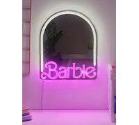 Paladone Barbie LED Neon Light Up Wall Mirror, Officially Licensed Mattel Home & Bedroom Décor for Girls, Teenagers, Women, Pink USB Powered Lamp