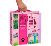 Barbie Weekend Escape House Playset with 10 Accessories Including Cookies to Bake, Kitten, 4 Play Areas, 2 Bunk Beds & 360-degree Play