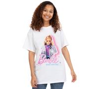 Barbie Womens T-Shirt in White | Merry Christmas Graphic Tee for Adults | Merry Christmas Holiday Short Sleeve Seasonal Lightweight Top | Winter Festive Fun Merchandise Gift for Her