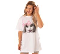 Barbie Womens T-Shirt | White Be Your Own Reason to Smile Graphic Tee for Ladies | Oversized Short-Sleeve Doll Apparel Top | Fashion Movie Daywear Merchandise Gift for Adults