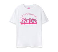 Barbie Womens T-Shirt | Ladies California Dream Short Sleeve Graphic Tee in White | Adults Classic Logo Est. 1959 Nostalgic Doll Short-Sleeve Apparel Top | Film Movie Toy Merchandise Gift