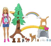 Barbie Wilderness Guide Interactive Playset, Blonde Barbie Doll, Outdoor Tree, B