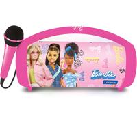 LEXIBOOK, Barbie, Wireless light speaker with microphone, Stereo sound, Karaoke function, USB and SD card ports, Rechargeable battery, Handle to carry everywhere, Pink, BTP585BBZ
