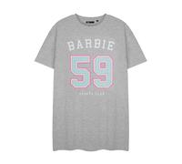 Barbie Women's Nightdress | Ladies Short Sleeve 59 Sports Club Collegiate Style Night Dress | Comfy Sleepwear Pajama Set for Women | Nightgown Lounge Wear Doll Toy Movie Merchandise Gift Grey