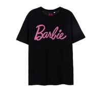 Barbie Womens T-Shirt | Black OR White Option with Pink Classic Logo for Ladies | Retro Short-Sleeved Fashion Top | Graphic Tee with Short Sleeve Doll Movie Merchandise Gift for Adults