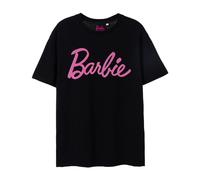 Barbie Womens T-Shirt | Black OR White Option with Pink Classic Logo for Ladies | Retro Short-Sleeved Fashion Top | Graphic Tee with Short Sleeve Doll Movie Merchandise Gift for Adults