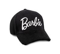 Barbie Black Logo Adjustable Curved Peak Cap Womens