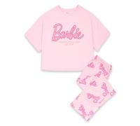 Barbie Women's Logo All Over Print Short Sleeve Long Leg Pyjama Set | Pink | Officially Licensed Merch | Size: Medium Barbie Pink M