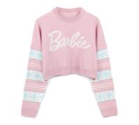 Barbie Womens Pink Barbie Logo Christmas Jumper - Medium