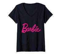 Barbie Women's Official Barbie Logo Sweatshirt V-Neck T-Shirt