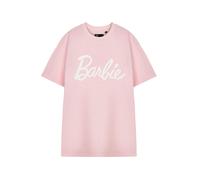 Barbie Womens T-Shirt | Ladies Pink Short Sleeve Graphic Tee | Classic Logo Doll Stylish Apparel Top | Fashion Toy Cartoon Movie Film Merchandise Gift