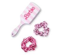 Barbie Women's Retro Stripe Hair Brush & Scrunchie Set | Pink | Officially Licensed Merch Barbie Pink