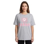 Barbie Womens Short Sleeve T-Shirt | Ladies Doll Classic Pink Logo in Black Graphic Tee | Oversized Short-Sleeve Doll Apparel Top | Fashion Movie Daywear Gift for Adults