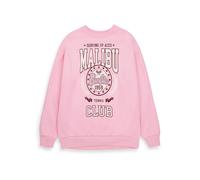 Barbie Womens Sweatshirt in Pink | Oversized Fit Ladies Malibu Tennis Club 1959 Long Sleeve Graphic Jumper | Sports Crest Vintage Style Fashion Crewneck Sweater | Doll Movie Apparel Merchandise