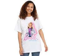 Barbie Womens T-Shirt in White | Merry Christmas Graphic Tee for Adults | Merry Christmas Holiday Short Sleeve Seasonal Lightweight Top | Winter Festive Fun Merchandise Gift for Her