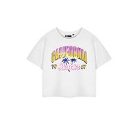(XX-Large) Barbie Cropped Short Sleeved T-Shirt (Womens White)