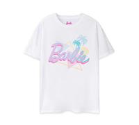 Barbie Womens White Pastel Palm Trees Short Sleeved T-Shirt - XX-Large
