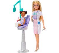 Barbie Dentist Doll with Blonde Fashion with Blue Dress and Lab Coat, 1 Kid, Medical Doctor Furniture & Accessories, JCR74