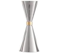 BarBits Japanese Cone Cocktail Jigger - Stainless Steel with Gold Band, Professional Drink Spirit Measure, 25ml - 50ml