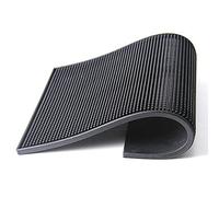 BarBits Large Black Rubber Bar Mat 18" x 12" - Glass Drip Tray, Service Pub Mat, Bar Runner Rail, Glassware Drinks Mat, Barber Mat