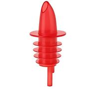 BarBits Plastic Free Flow Pourers - Pack of 12, Perfect for Spirits, Syrups, Juices & Oils (Red)