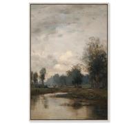 Barbizon Scene Canvas Print Kitchen Wall Decor by Art Remedy, Silver Frame, 10 x 15