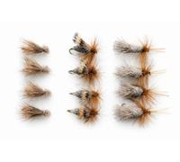 BARBLESS 12 Sedge Dry flies, G&H, Elk and Deer, Sedge trout flies, choice of size