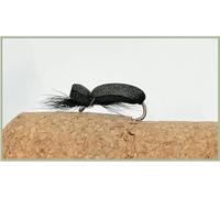 Barbless Black Beetles, Dry Trout Flies, choice of sizes, Best Beetle Flies, Surface fishing flies (6, Mixed)