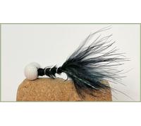 Barbless Black Booby Trout Flies, Black Lures, Booby Flies, still water favourites, great movement (12)