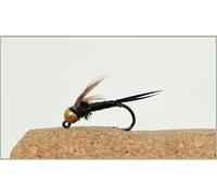 Barbless Black Copper John Jig Trout Flies Choice of size and quantity, Euro Nymphs (12, Mixed)