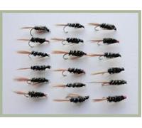 BARBLESS Diawl Bach nymph, 18 pack, 4 colours, size choice, trout flies, fly fishing (All Mixed)