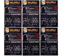 Guru Kaizen Eyed Hook – PTFE Coated Razor-Sharp Offset Point – Size 12, Pack of 10