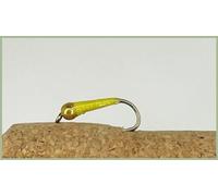 Barbless Gold Bead Yellow Buzzer, Sight bob killer, Trout Flies,choice of size and quantity, Best Buzzer flies, Top selling Goldhead Buzzer flies (12, 10)