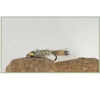 Barbless Gold Head Hares Ear Nymph Fly - Flash Head Trout Flies Choice of size and quantity (3, 12)