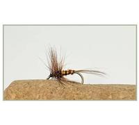 Barbless Hackled brown midge dry trout flies, choice of size and quantity, Rivers, streams, still water Fishing Flies. (3, mixed)