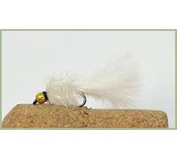 Barbless Hot White Blob Trout Flies, Size 10 Blob Flies, Top Selling Fishing Flies. select quantity (12)