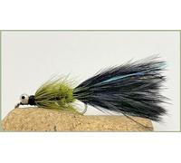 Barbless Humongous Trout Flies, 12 Pack Olive Black Tail, Size 10, Lures for Fly Fishing