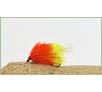 Barbless Orange/Chartreuse Blob- UV Tail Trout Flies, Size 10 Lures, FAB Flies, Choose quantity still water favourites, great movement (12)