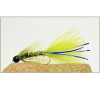 BARBLESS Tungsten Olive Blue Flash Damsel Trout Flies size 10, choose the amount required, Best Lure Flies (12)
