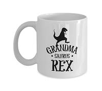 BarborasBoutique Grandmasaurus Rex Mug - Grandma Cup - Funny T-Rex Saurus Dinosaur Coffee Gift from Granddaughter Grandson