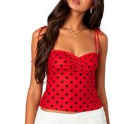 Barbotimer Women Bee Ladybug Costume Tank Top Polka Dot Lady Bug Shirt | Teens Girls Halloween Costumes Spaghetti Strap Fitted Crop Tops Sexy Cosplay Outfit Party Whimsy Clothes