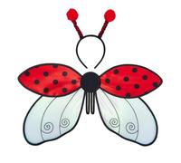 Barbotimer Women Girls Halloween Ladybug Bee Costume Wings and Headband Set | Ladybird Bumble Bee Costumes For Adults Kids Insect Fancy Dress Cute Halloween Cosplay Costume Accessories