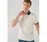 Barbour Anthorn Textured Tailored Fit Tipped Polo Shirt, Cream, Size 2Xl, Men Cream