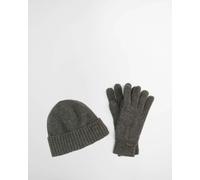 Barbour Carlton Beanie & Gloves Gift Set - Grey - O/S