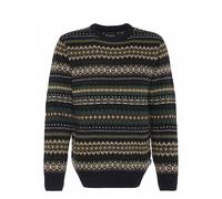 Barbour Case Fair Isle Crew Neck Sweater Black Marl