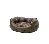 Barbour Classic Tartan Quilted Dog Bed - Green - Size: 24 inch - Pet Beds