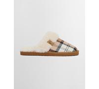 Barbour Claudia Tartan Mule Slippers Brown White Women - 41