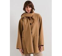 Barbour Clementine Wool Scarf Coat, Brown, Size 8, Women Brown