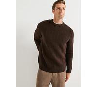 Barbour Cleveland Textured Crew Knitted Jumper, Brown, Size Xl, Men Brown